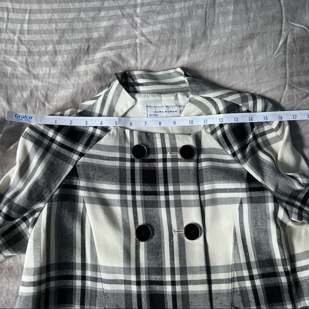 Zara plaid tartan double breasted jacket - Picture 5 of 16